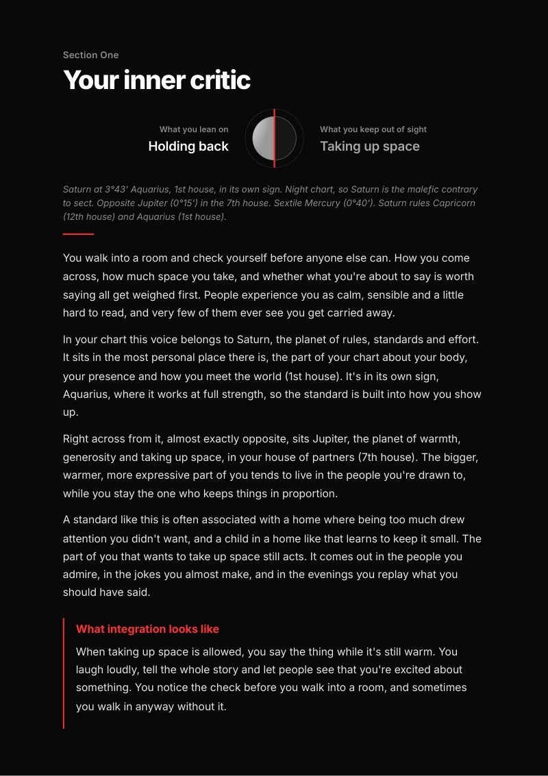 The first page of a section, with its pair drawn as a circle, light on the side you lean on and dark on the side you keep out of sight